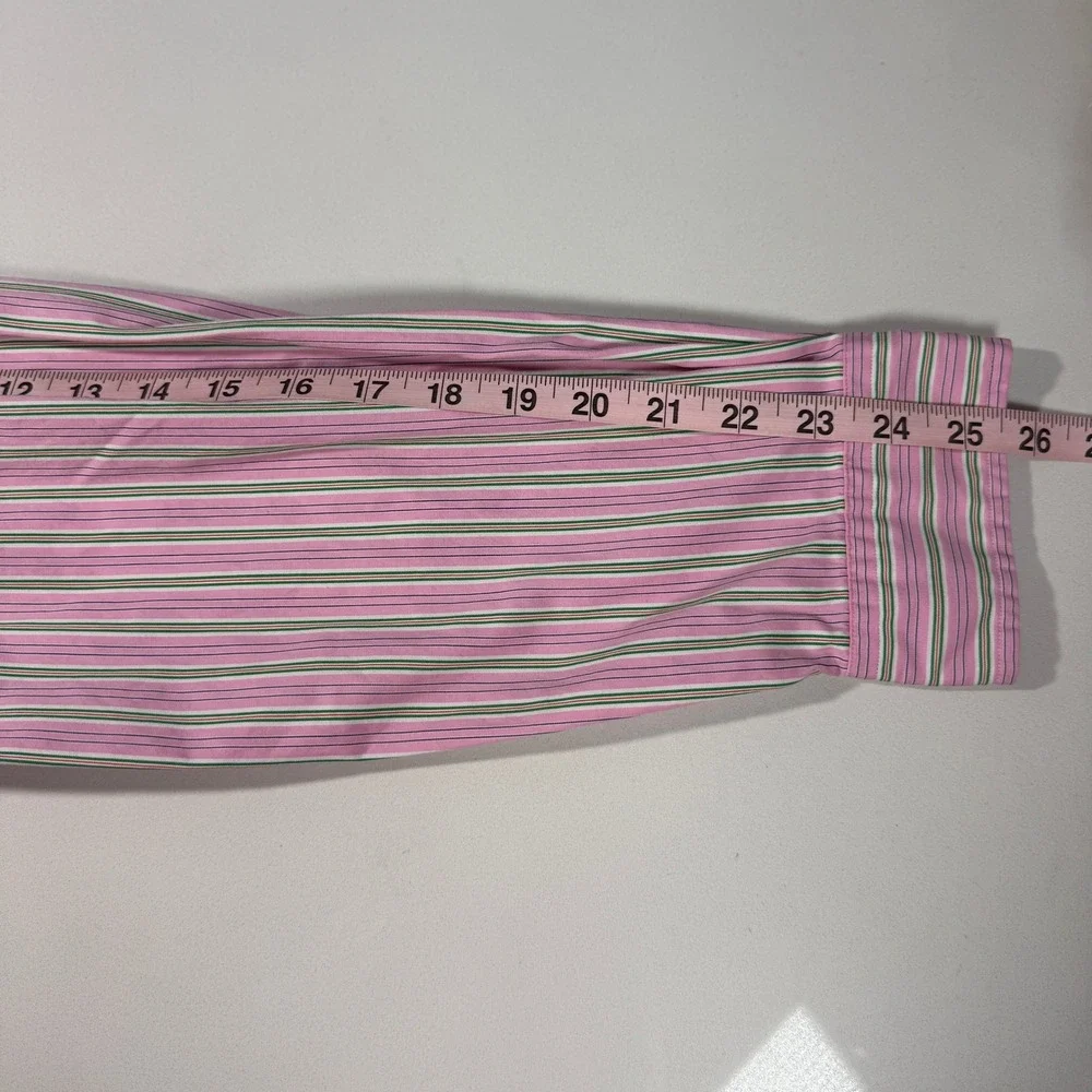 Polo Ralph Lauren Mens‎ XL Classic Fit Pink Green Striped Button Down Shirt